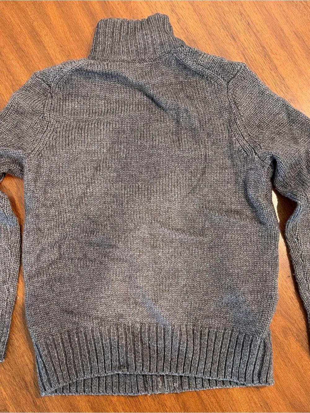 Banana Republic Gray Cable Knit Wool Blend Full Zip Sweater Men’s M
